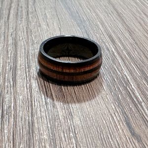 New size 7 sealed Wood and tungsten wedding / promise / casual band / ring